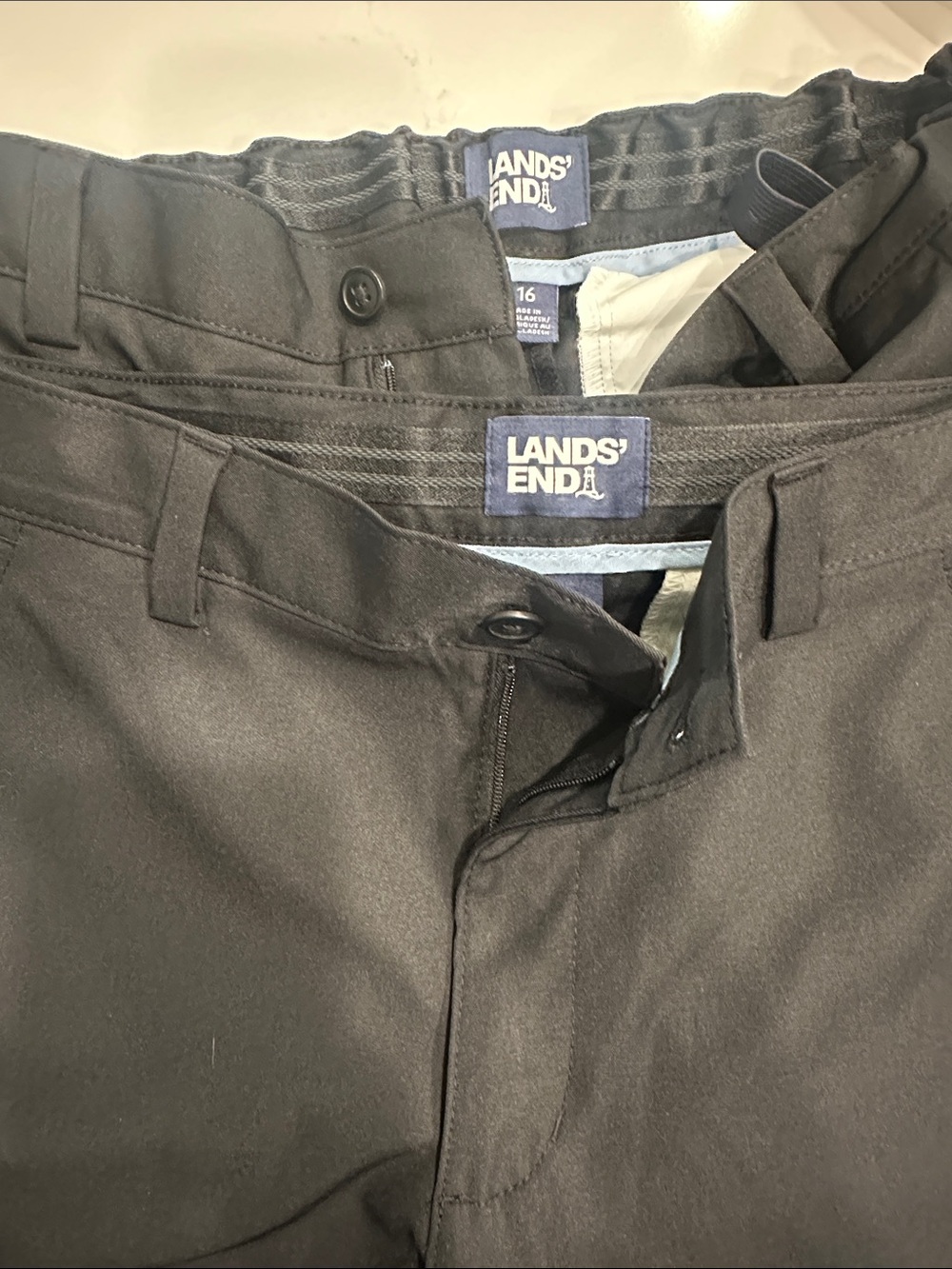 Lands' End Black Straight-Leg Dress Pants